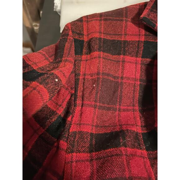 Vintage Pendleton Jacket Mens XL Red Black Plaid Wool Lined Hunting 60s FLAW - Picture 7 of 11